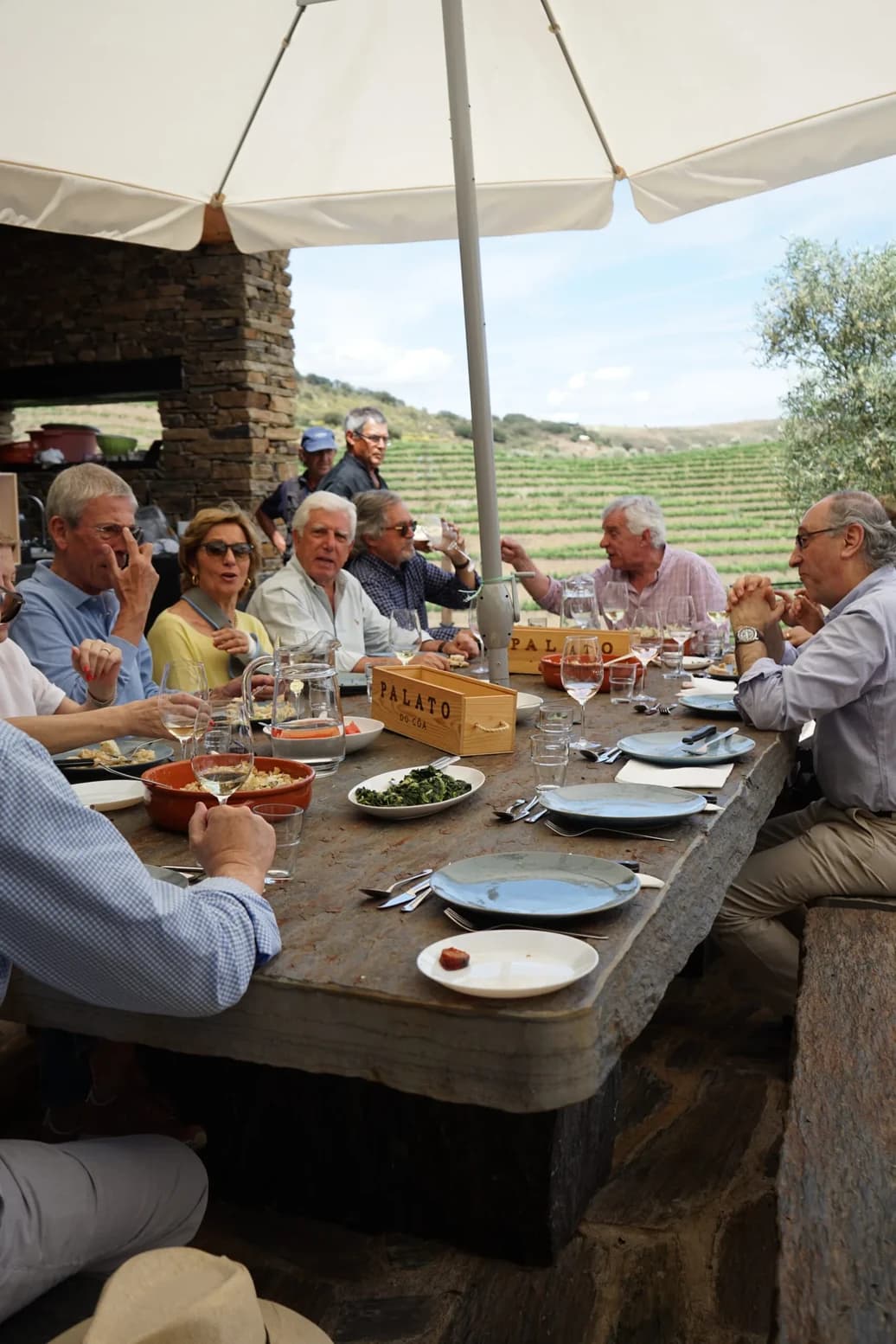 Almoço com vista para as vinhas da Quinta